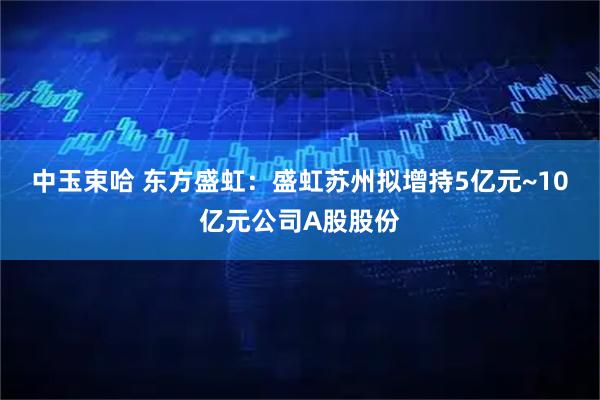 中玉束哈 东方盛虹：盛虹苏州拟增持5亿元~10亿元公司A股股份