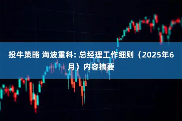 投牛策略 海波重科: 总经理工作细则（2025年6月）内容摘要